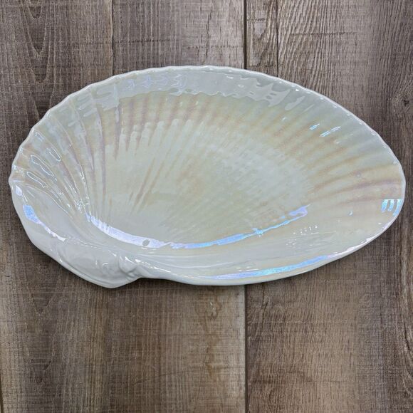Wedgwood Other - Wedgwood Nautilus Lustre 12" Oyster Seashell Dish England Bone China Iridescent